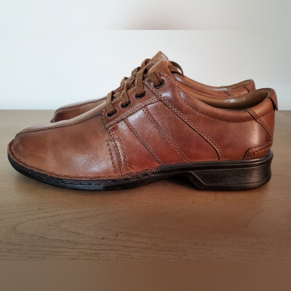 Clarks Men's Brown Leather Shoes - Picture 4 of 11